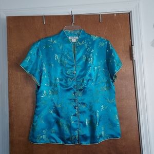 Chinese Silky Button Down Top